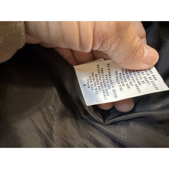 Vintage Rothschild Size 7 Girls Black Wool Velvet Dress Coat w/ Velvet Collar - Picture 5 of 8